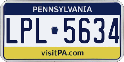 PA license plate LPL5634