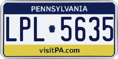 PA license plate LPL5635
