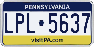 PA license plate LPL5637