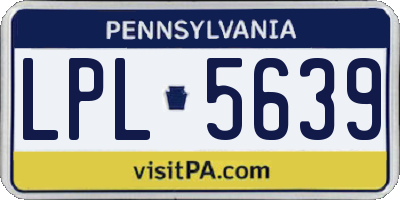 PA license plate LPL5639