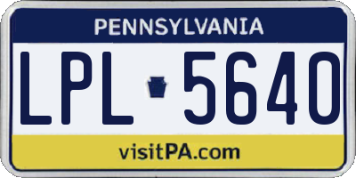 PA license plate LPL5640