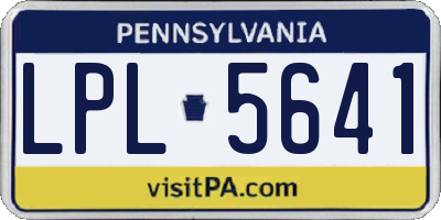 PA license plate LPL5641
