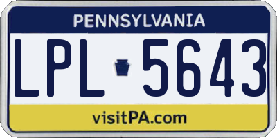 PA license plate LPL5643