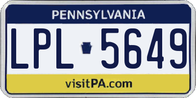 PA license plate LPL5649