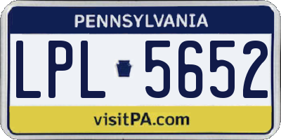 PA license plate LPL5652