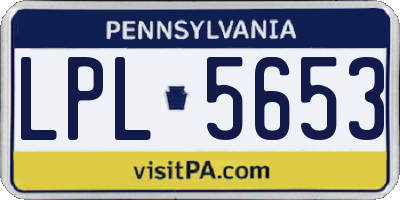 PA license plate LPL5653