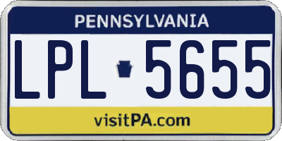 PA license plate LPL5655