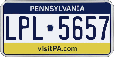 PA license plate LPL5657