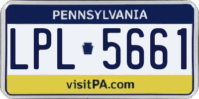 PA license plate LPL5661