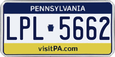 PA license plate LPL5662