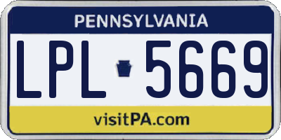 PA license plate LPL5669