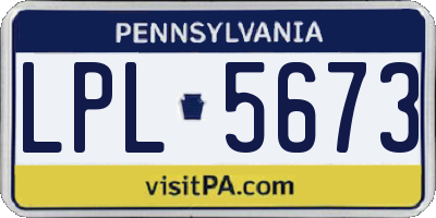 PA license plate LPL5673