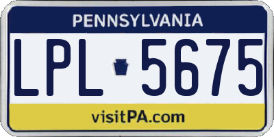 PA license plate LPL5675