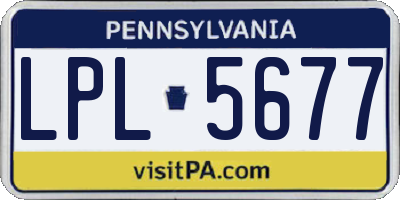 PA license plate LPL5677