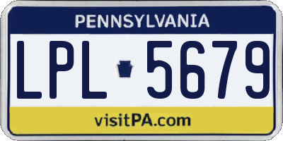 PA license plate LPL5679