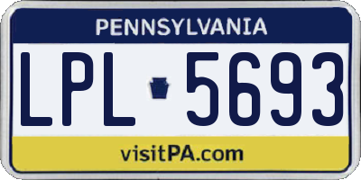 PA license plate LPL5693