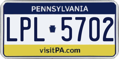 PA license plate LPL5702
