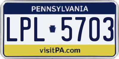 PA license plate LPL5703