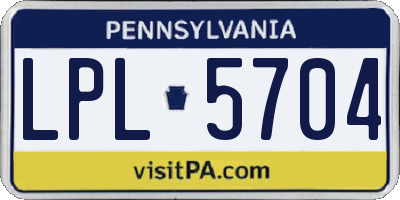 PA license plate LPL5704