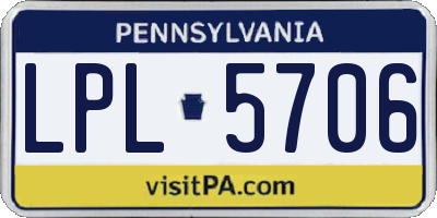 PA license plate LPL5706