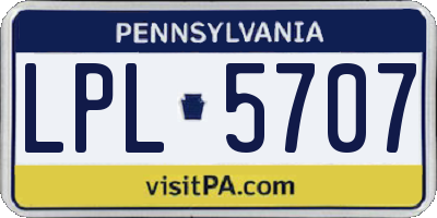 PA license plate LPL5707