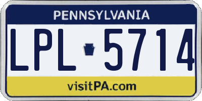 PA license plate LPL5714