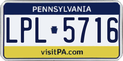 PA license plate LPL5716