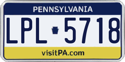 PA license plate LPL5718