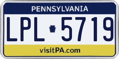 PA license plate LPL5719
