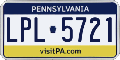PA license plate LPL5721