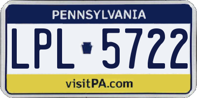 PA license plate LPL5722
