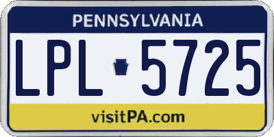 PA license plate LPL5725
