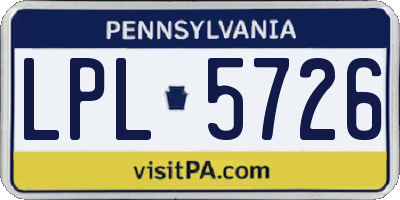 PA license plate LPL5726