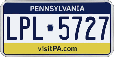 PA license plate LPL5727
