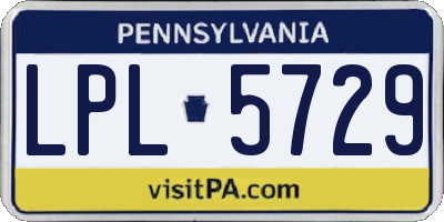 PA license plate LPL5729