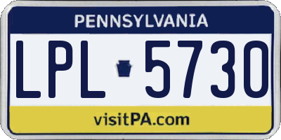 PA license plate LPL5730
