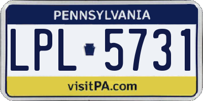 PA license plate LPL5731