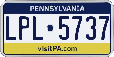 PA license plate LPL5737