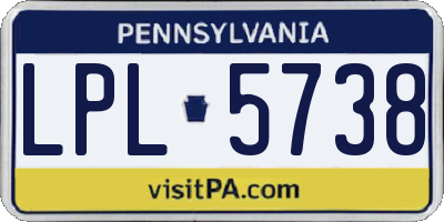 PA license plate LPL5738