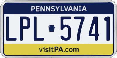 PA license plate LPL5741