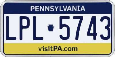 PA license plate LPL5743