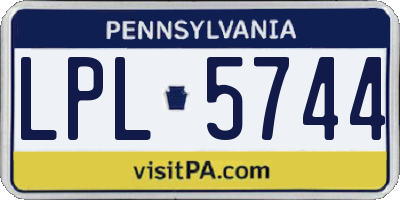 PA license plate LPL5744