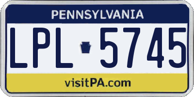 PA license plate LPL5745