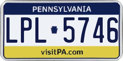 PA license plate LPL5746