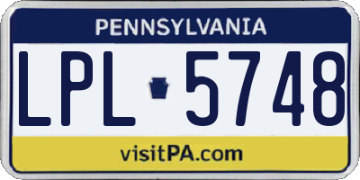 PA license plate LPL5748