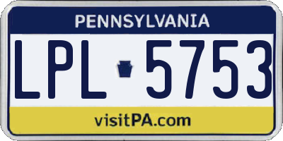 PA license plate LPL5753