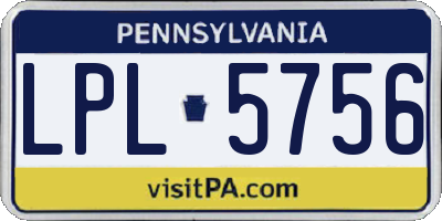 PA license plate LPL5756