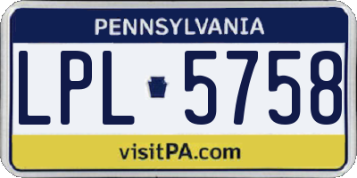 PA license plate LPL5758