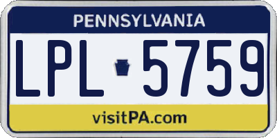 PA license plate LPL5759