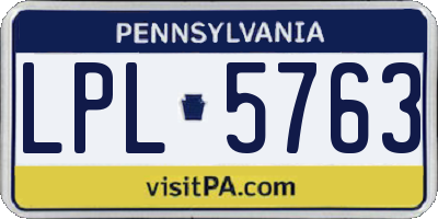 PA license plate LPL5763